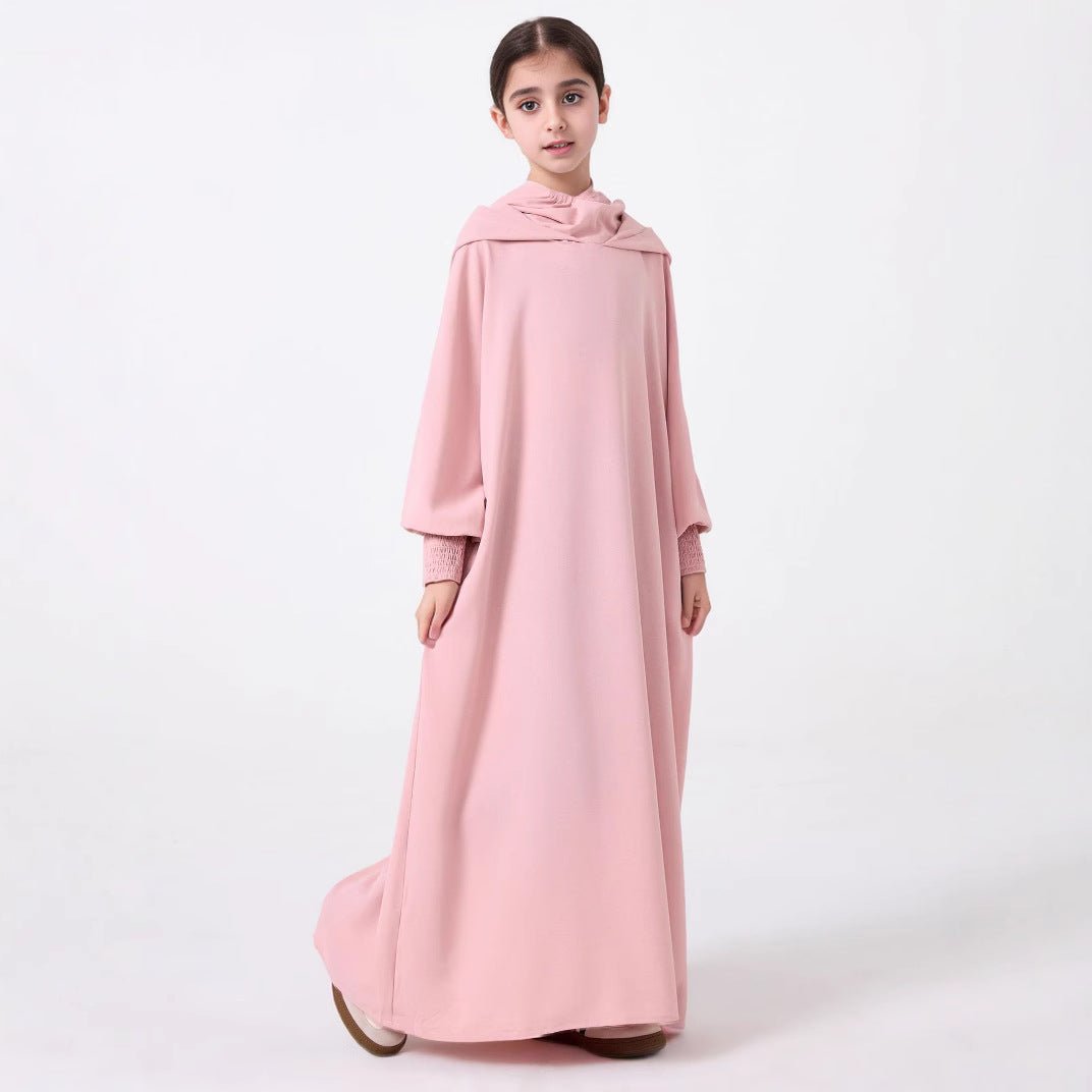 Girls Hooded Abaya Dress | Youth Oversized Maxi Sweatshirt Dress(MKG016) - Mariam's Collection