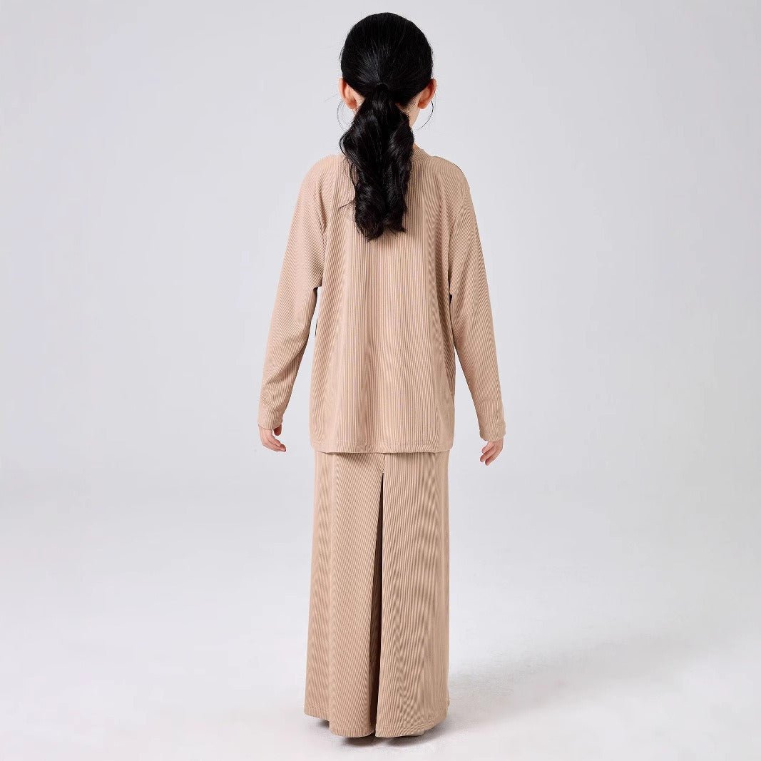 Girls Modest Long Sleeve Top & Maxi Skirt Two-Piece Set(MKG029) - Mariam's Collection