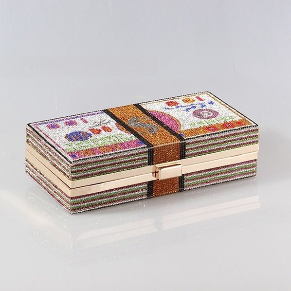 Glamorous Fully Bedazzled Dollar Motif Evening Bag Party Clutch (MAC293) - Mariam's Collection