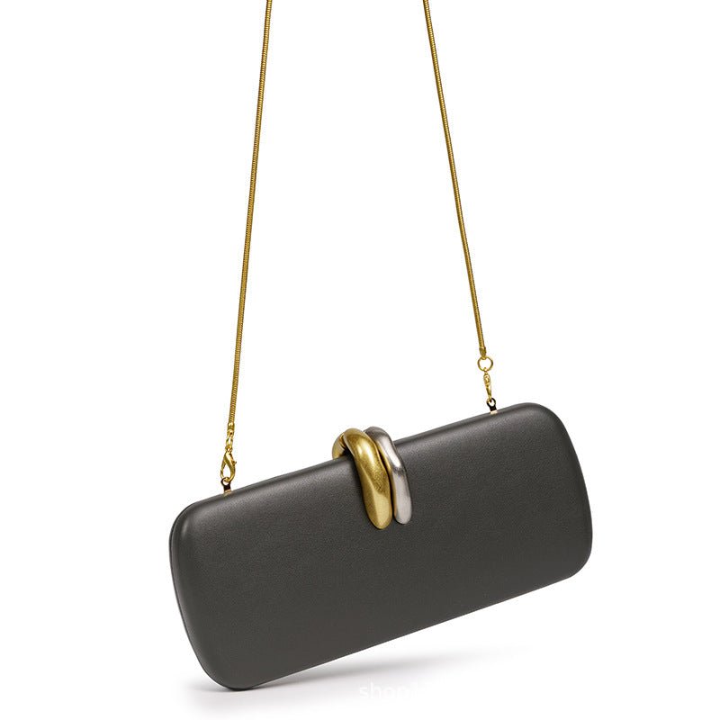 Gold & Silver Structured Clutch Bag – Evening Clutch Bag