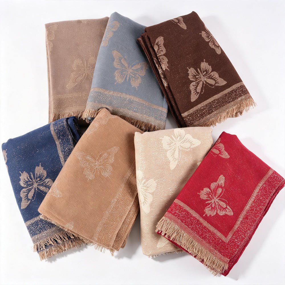 Gold-Thread Jacquard Hijab(MH262) - Mariam's Collection