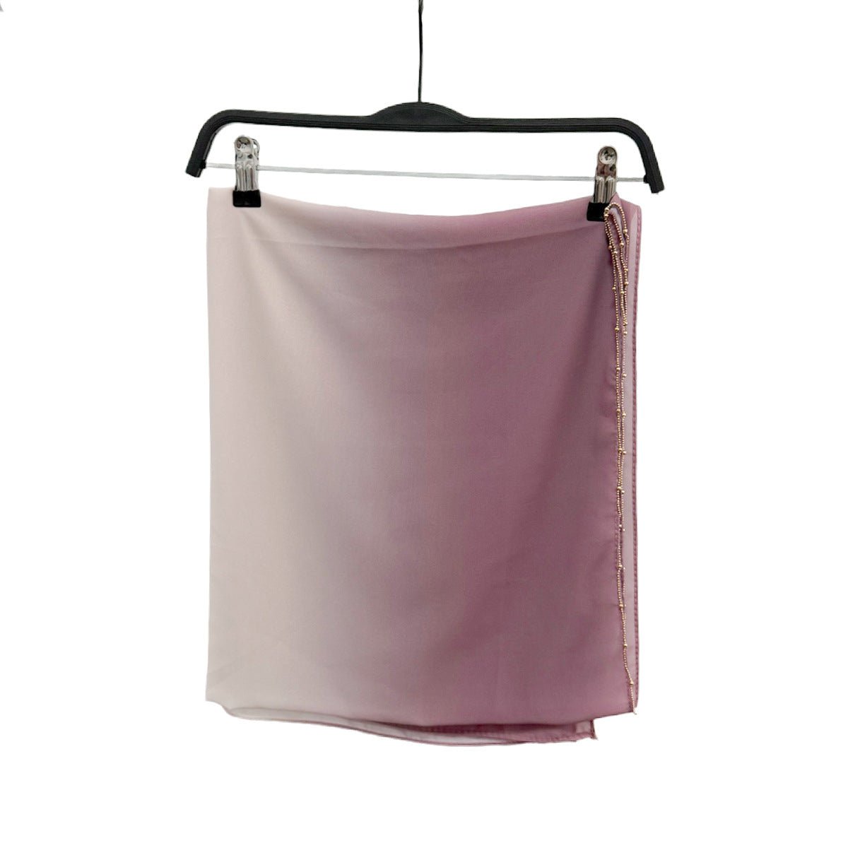 Gradient Colour Pearl Chiffon Beaded Chain Hijab (MH137) - Mariam's Collection