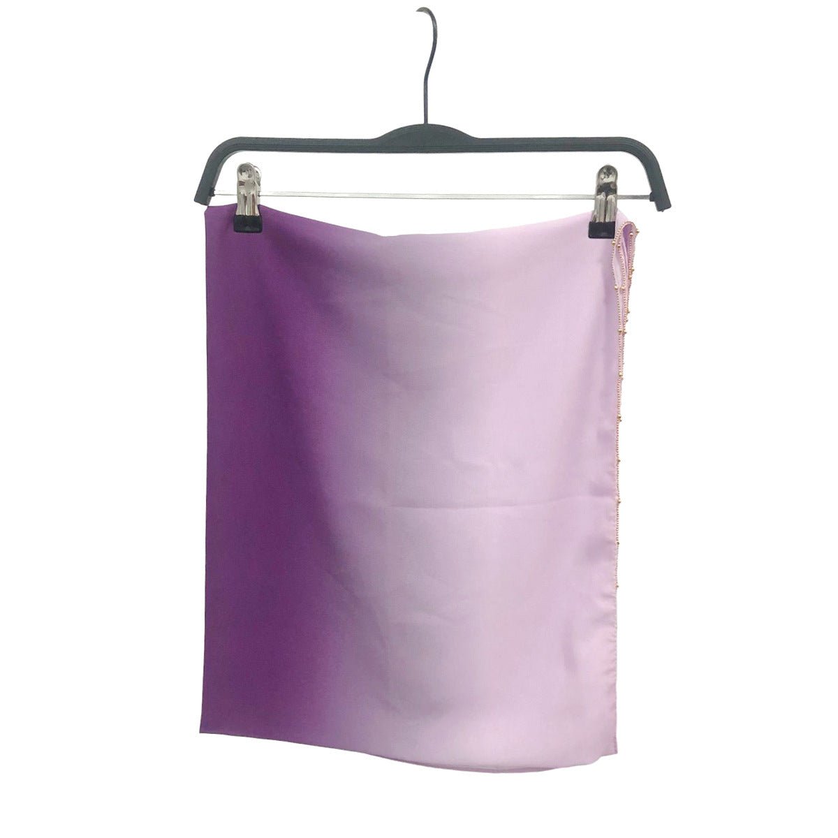 Gradient Colour Pearl Chiffon Beaded Chain Hijab (MH137) - Mariam's Collection