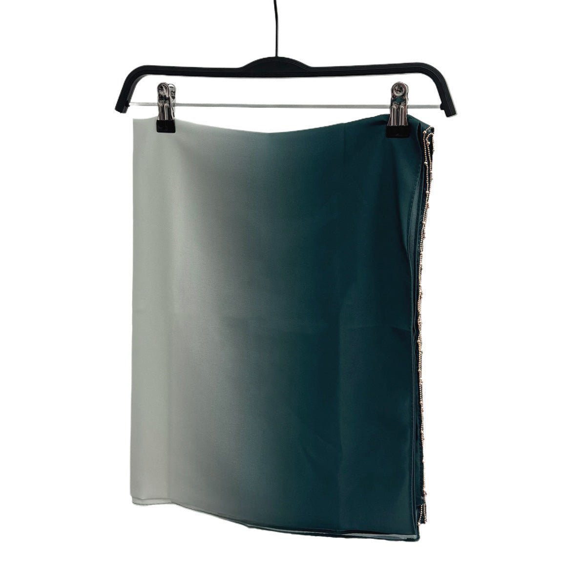 Gradient Colour Pearl Chiffon Beaded Chain Hijab (MH137) - Mariam's Collection