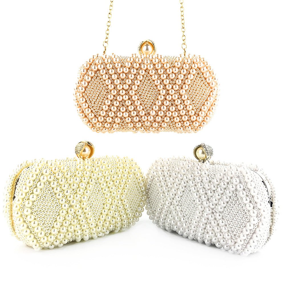 Hand - Beaded Pearl Evening Elegance Handbag (MAC286) - Mariam's Collection