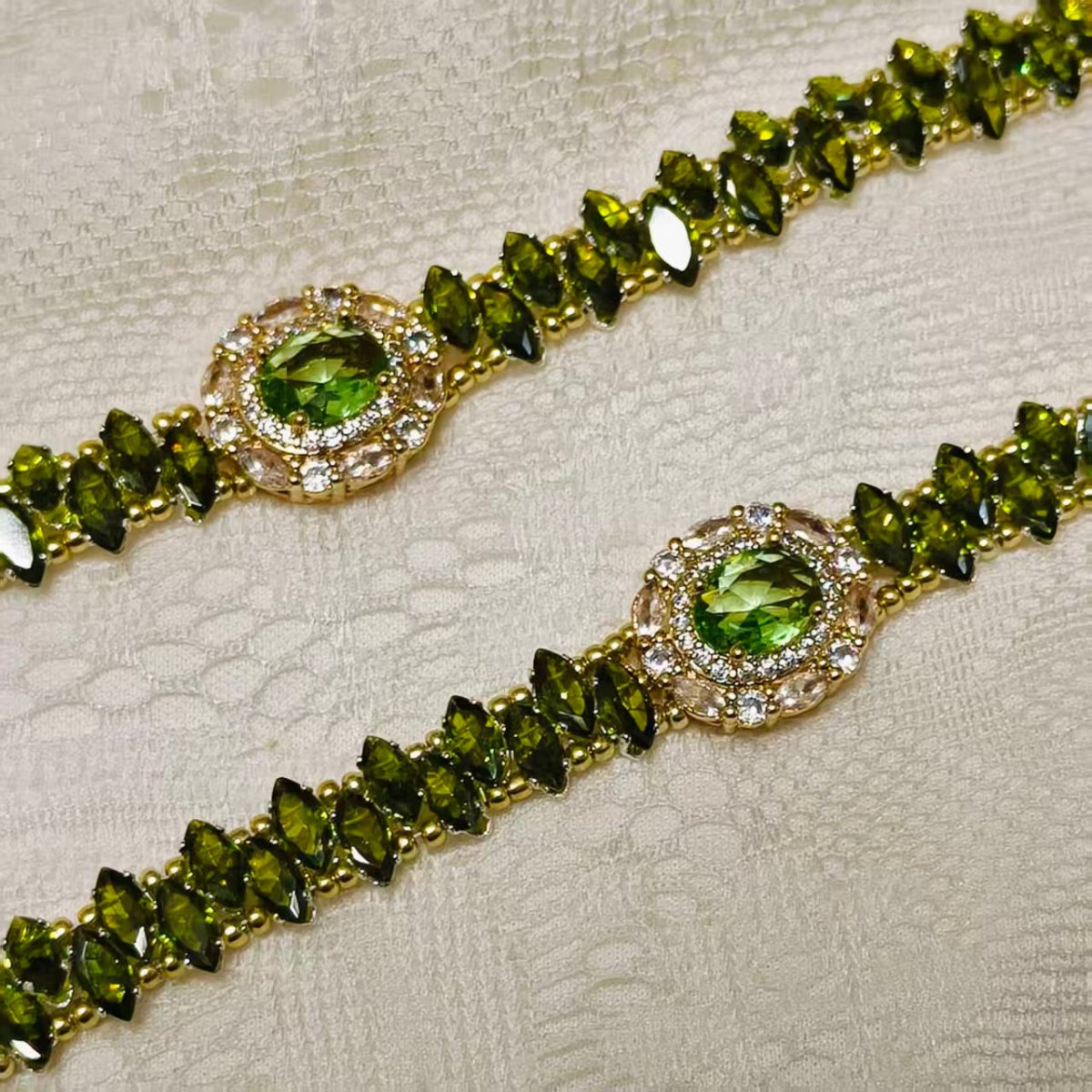 Handcrafted Crystal Floral Bracelet | Sparkling Statement Jewelry | Elegant Art - Inspired Accessory for Women (MAC348) - Mariam's Collection