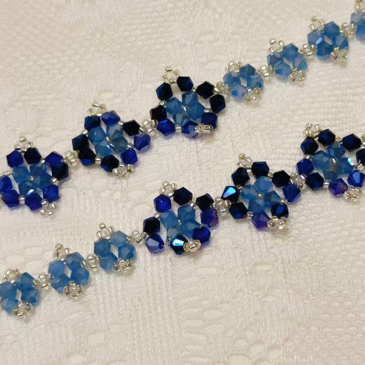 Handcrafted Crystal Floral Bracelet | Sparkling Statement Jewelry | Elegant Art - Inspired Accessory for Women (MAC348) - Mariam's Collection