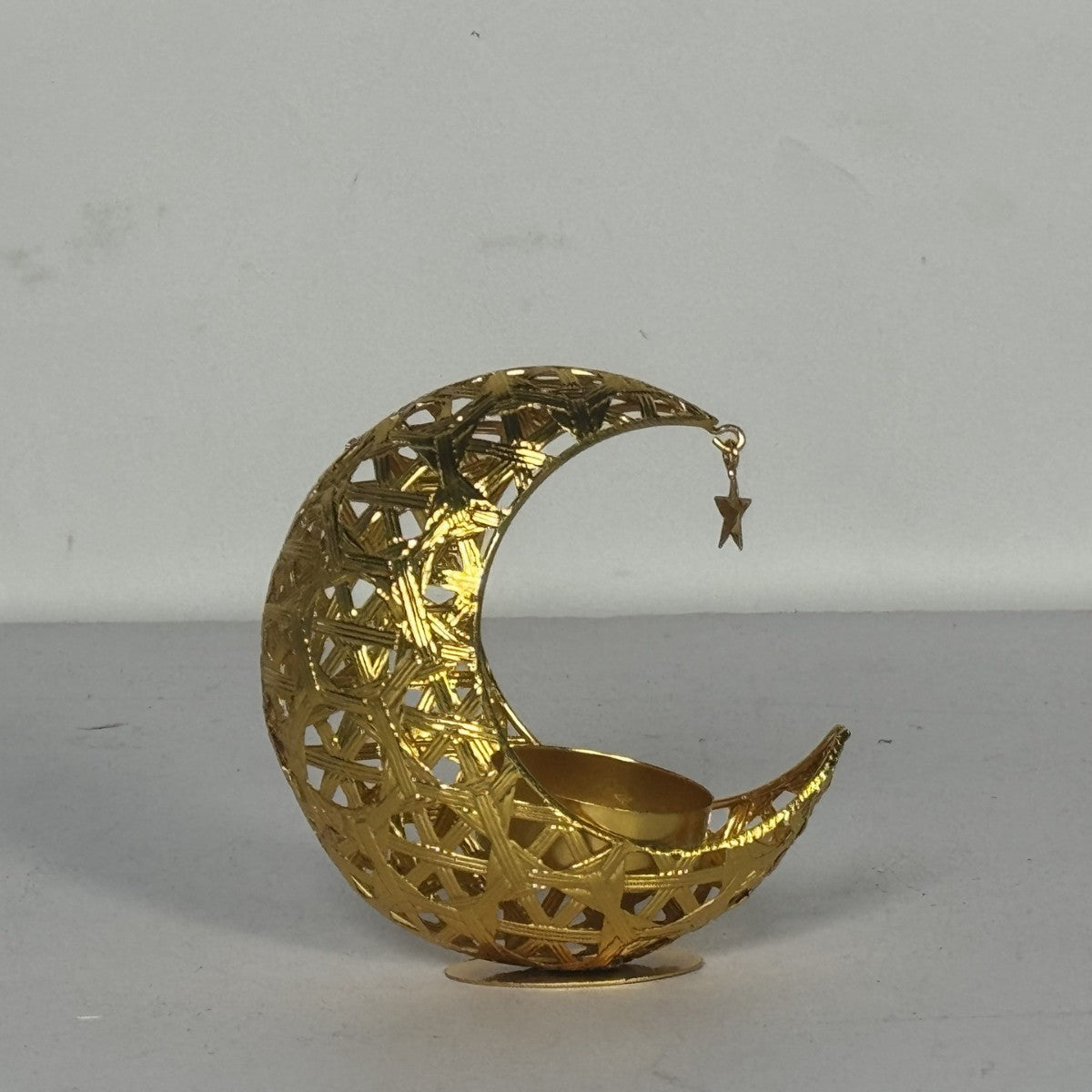Hollow Moon Candle Holder – Iron Ramadan Decorative Accent (MAC379) - Mariam's Collection