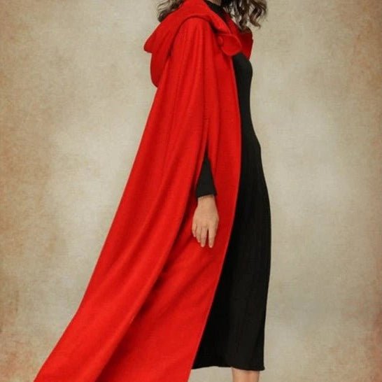 Hooded Shawl Extended Cape Coat | Versatile 5 - Color Hooded Shawl Poncho (MOA088) - Mariam's Collection
