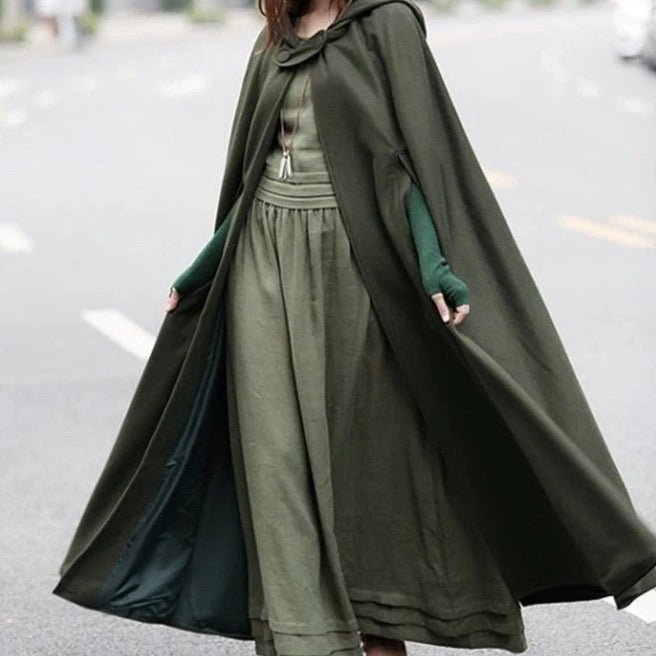 Hooded Shawl Extended Cape Coat | Versatile 5 - Color Hooded Shawl Poncho (MOA088) - Mariam's Collection