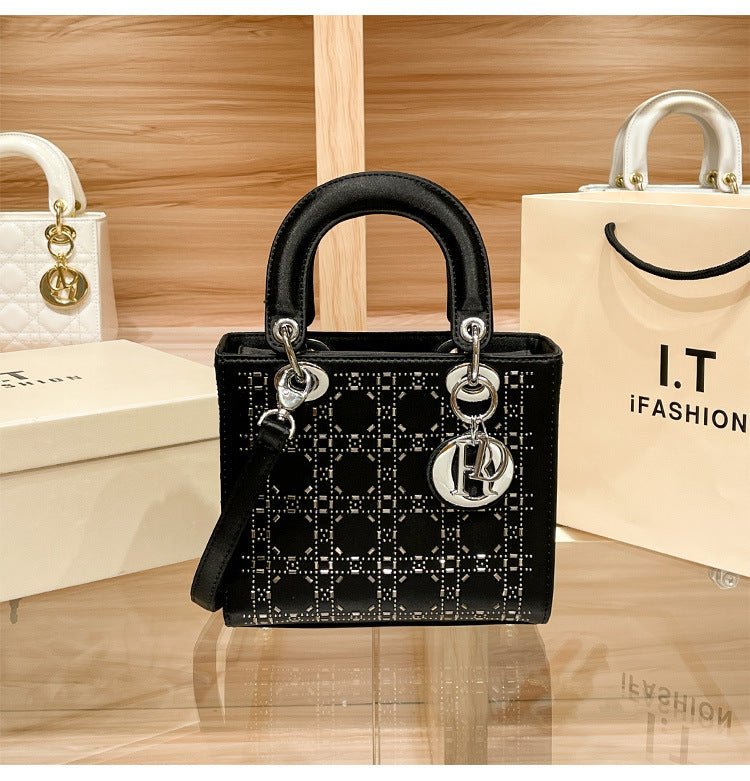 Hot diamond heavy industry high - end satin Princess Diana bag(MAC220) - Mariam's Collection