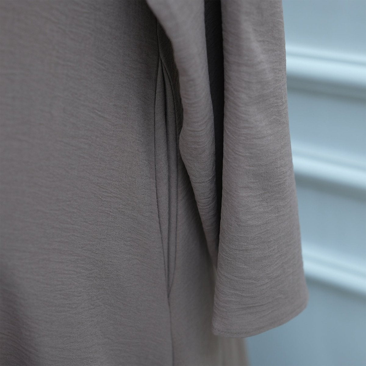 Ice Silk Crinkle Hooded Dress with Pockets(MA393) - Mariam's Collection