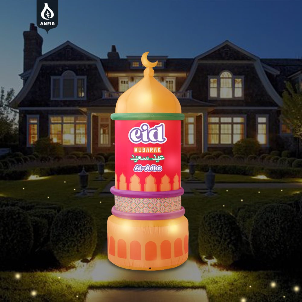 Inflatable 7.5FT Mabrook Al - Iftitah Mosque Decor with LED Lights – Ramadan & Eid Yard Decoration for Outdoor, Lawn, Garden, Party, Store Opening (MAC237) - Mariam's Collection