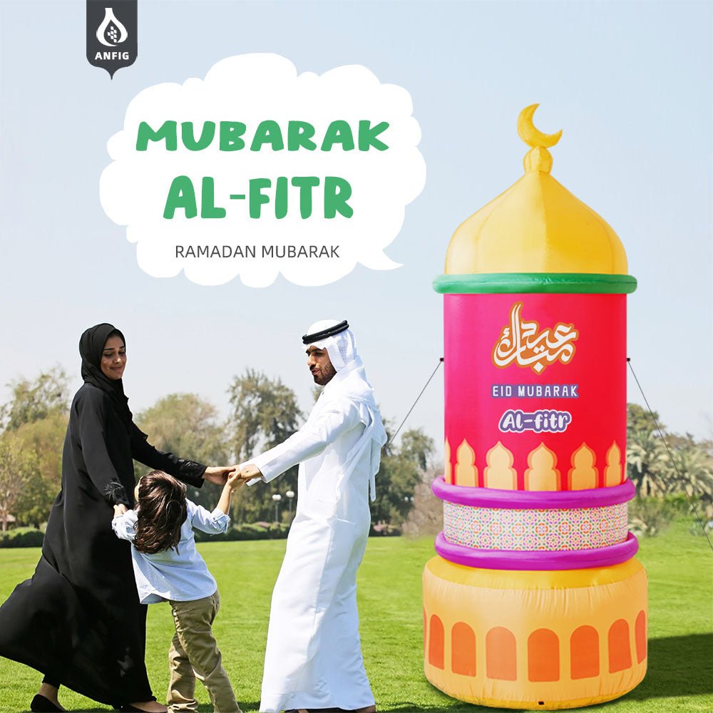 Inflatable 7.5FT Mabrook Al - Iftitah Mosque Decor with LED Lights – Ramadan & Eid Yard Decoration for Outdoor, Lawn, Garden, Party, Store Opening (MAC237) - Mariam's Collection