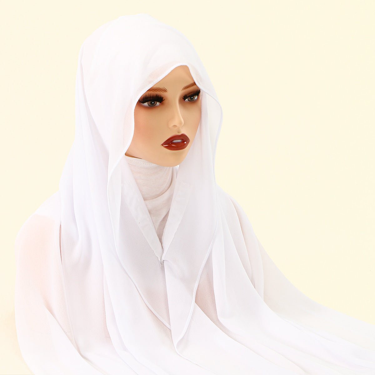 Instant Chiffon Hijab with Magnetic Closure & Ties(MH207) - Mariam's Collection