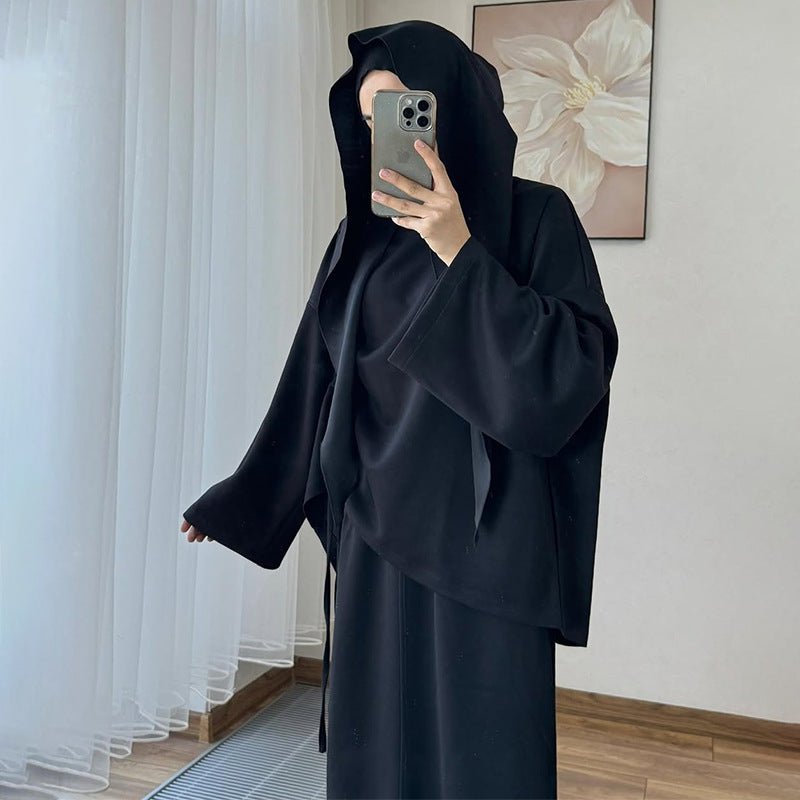 Integrated Hijab Hoodie & Maxi Skirt Set(MS194) - Mariam's Collection