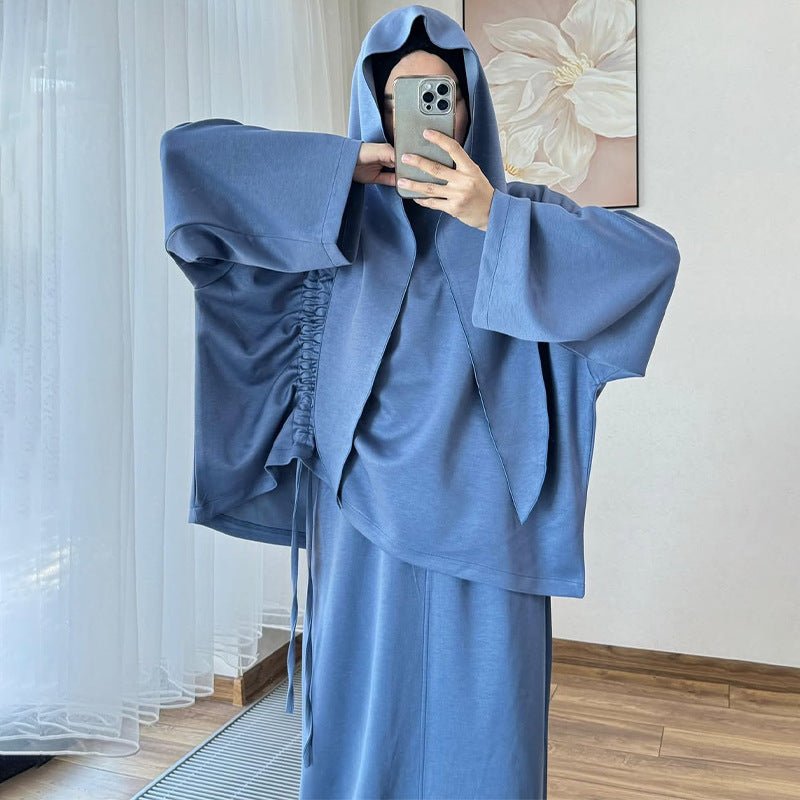 Integrated Hijab Hoodie & Maxi Skirt Set(MS194) - Mariam's Collection