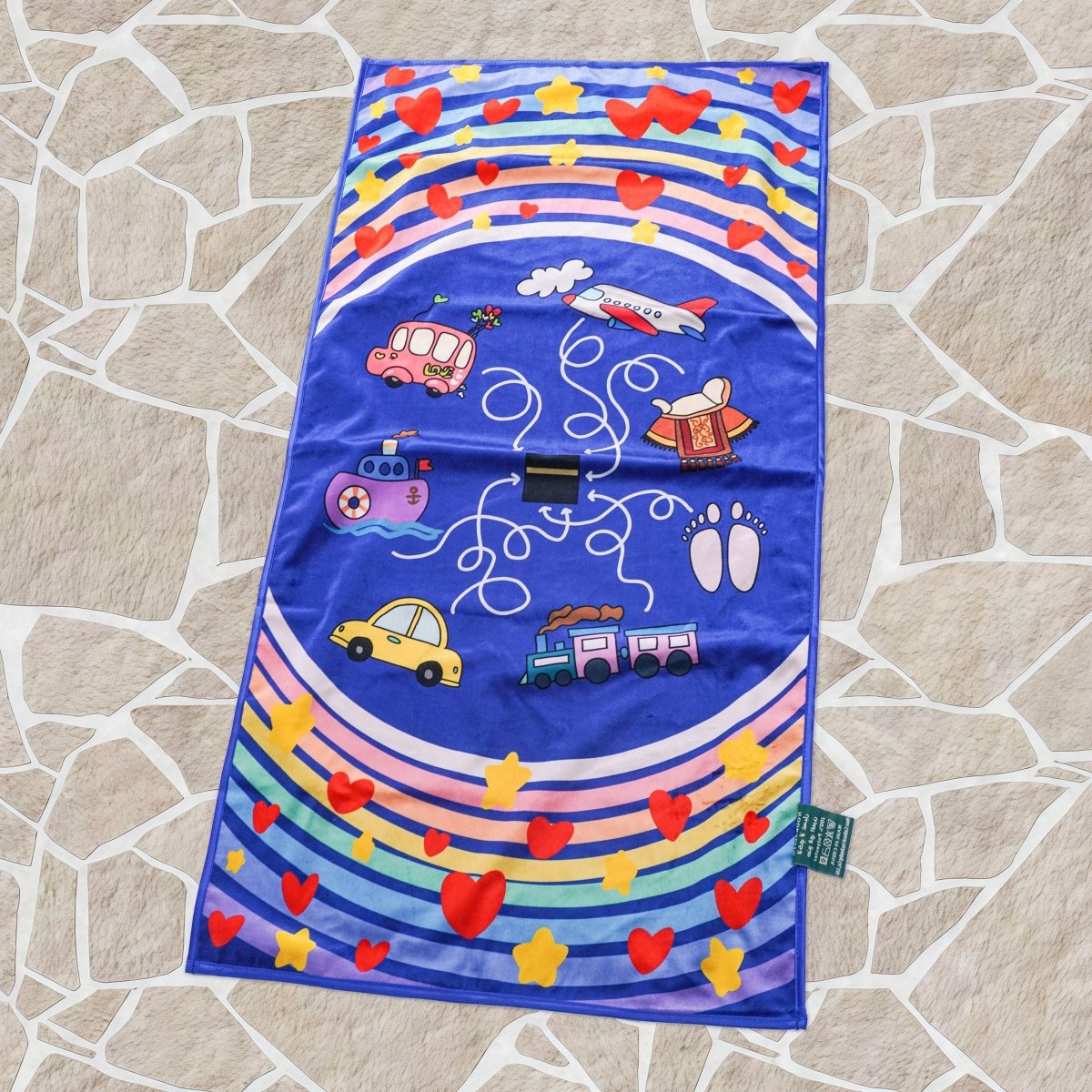 Interactive Islamic Illustrated Kids Prayer Mat (MR084) - Mariam's Collection