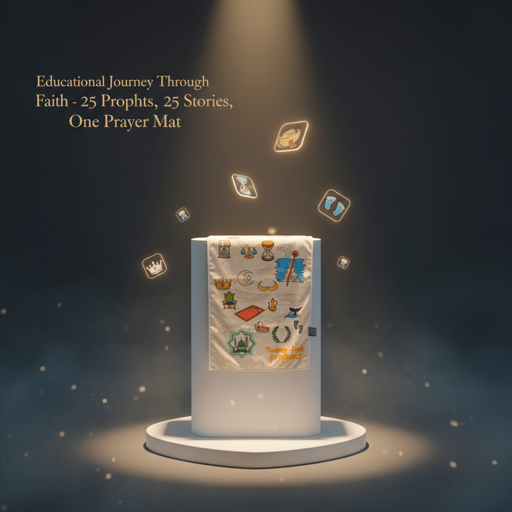 Interactive Kids Prayer Mat | Islamic Illustrated Prayer Mat For Muslim Kids