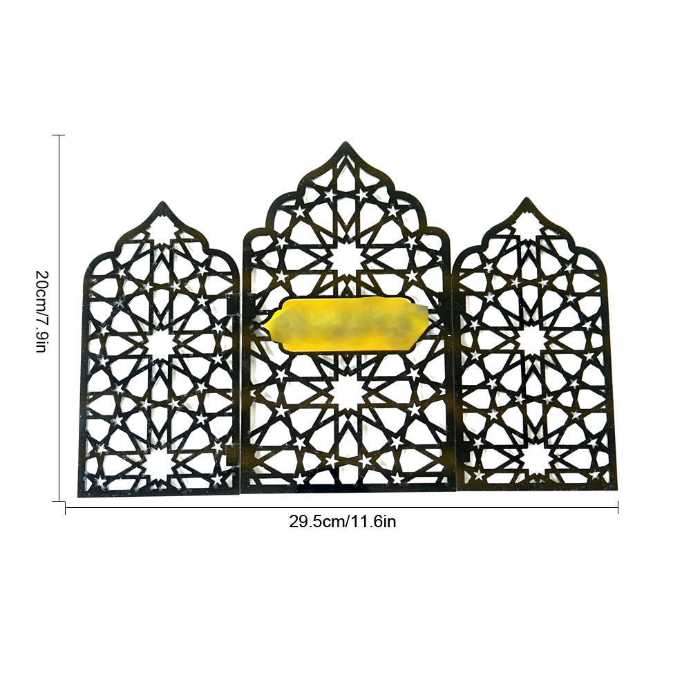 Islamic Acrylic Folding Screen Hollow Pattern Desktop Decor (MAC402) - Mariam's Collection
