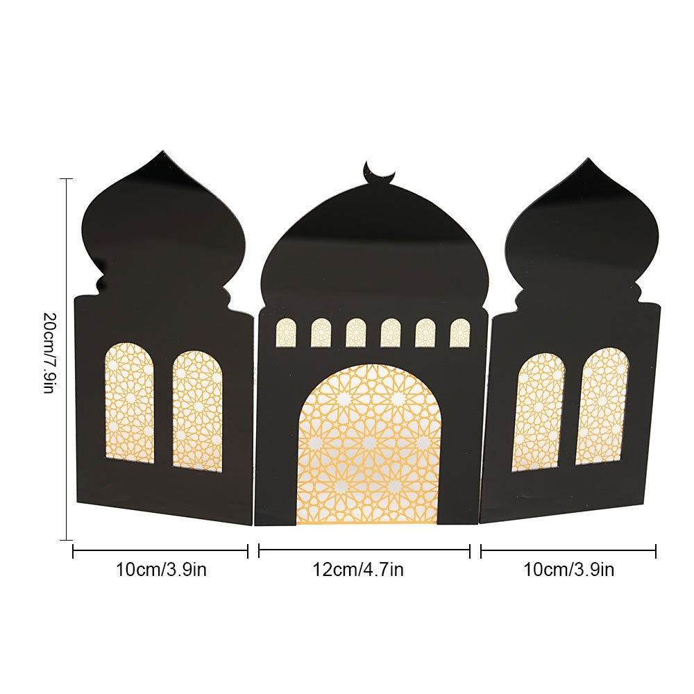 Islamic Acrylic Folding Screen Hollow Pattern Desktop Decor (MAC402) - Mariam's Collection