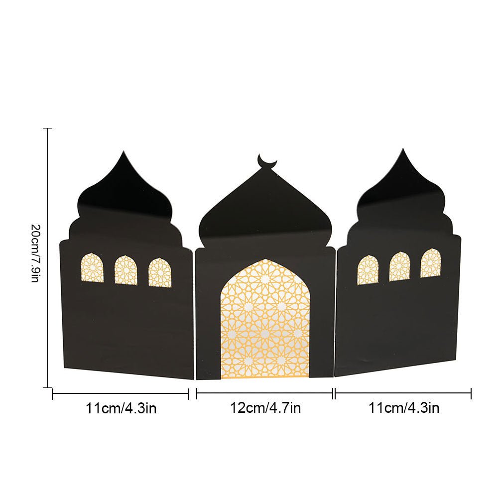 Islamic Acrylic Folding Screen Hollow Pattern Desktop Decor (MAC402) - Mariam's Collection
