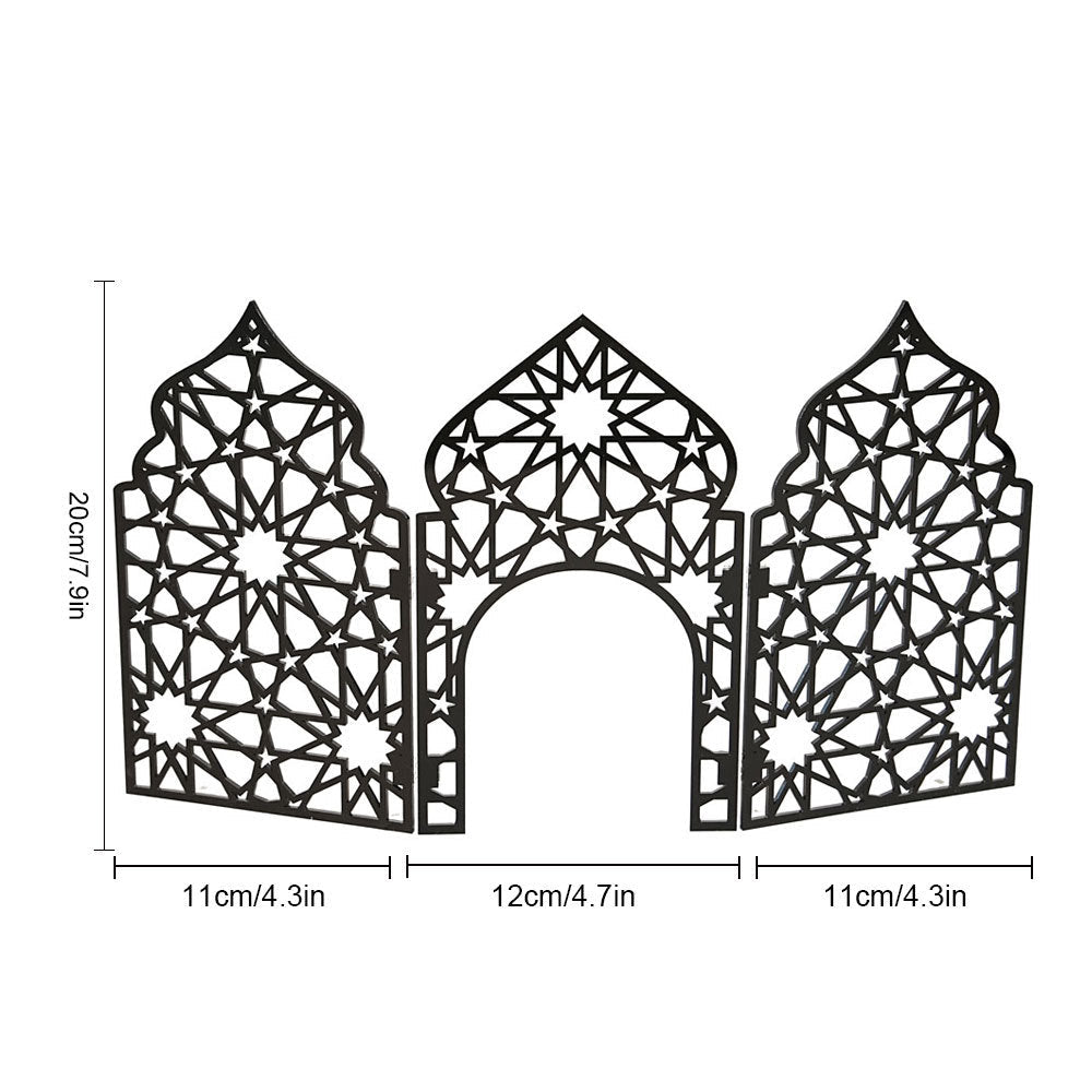 Islamic Acrylic Folding Screen Hollow Pattern Desktop Decor (MAC402) - Mariam's Collection