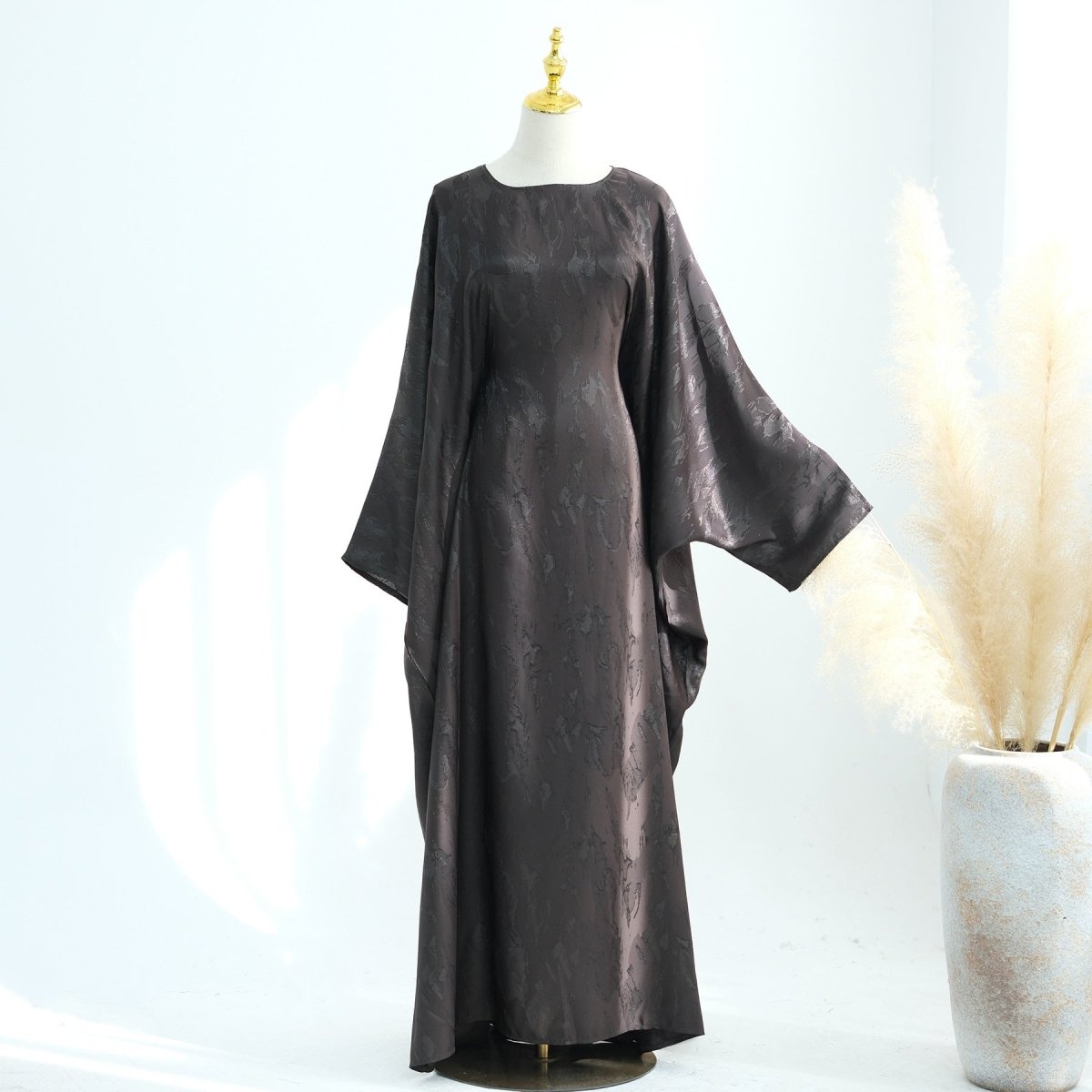 Jacquard Batwing Maxi Abaya(MA447) - Mariam's Collection