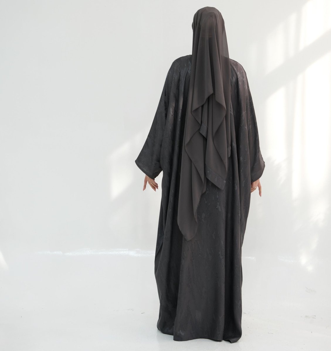 Jacquard Batwing Maxi Abaya(MA447) - Mariam's Collection