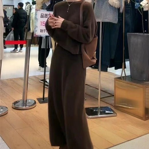 Knit Sweater & Straight Skirt Set | Autumn Winter Two - Piece Outfit(MS161) - Mariam's Collection