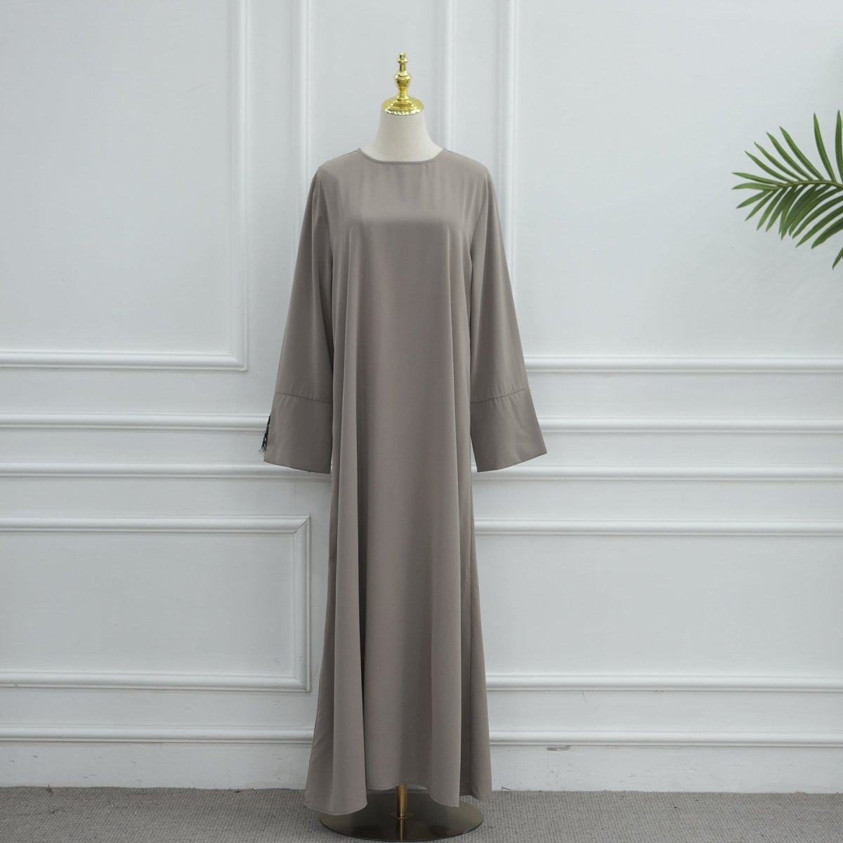 Lace Splice Nida Maxi Dress & Hijab Set(MA444) - Mariam's Collection