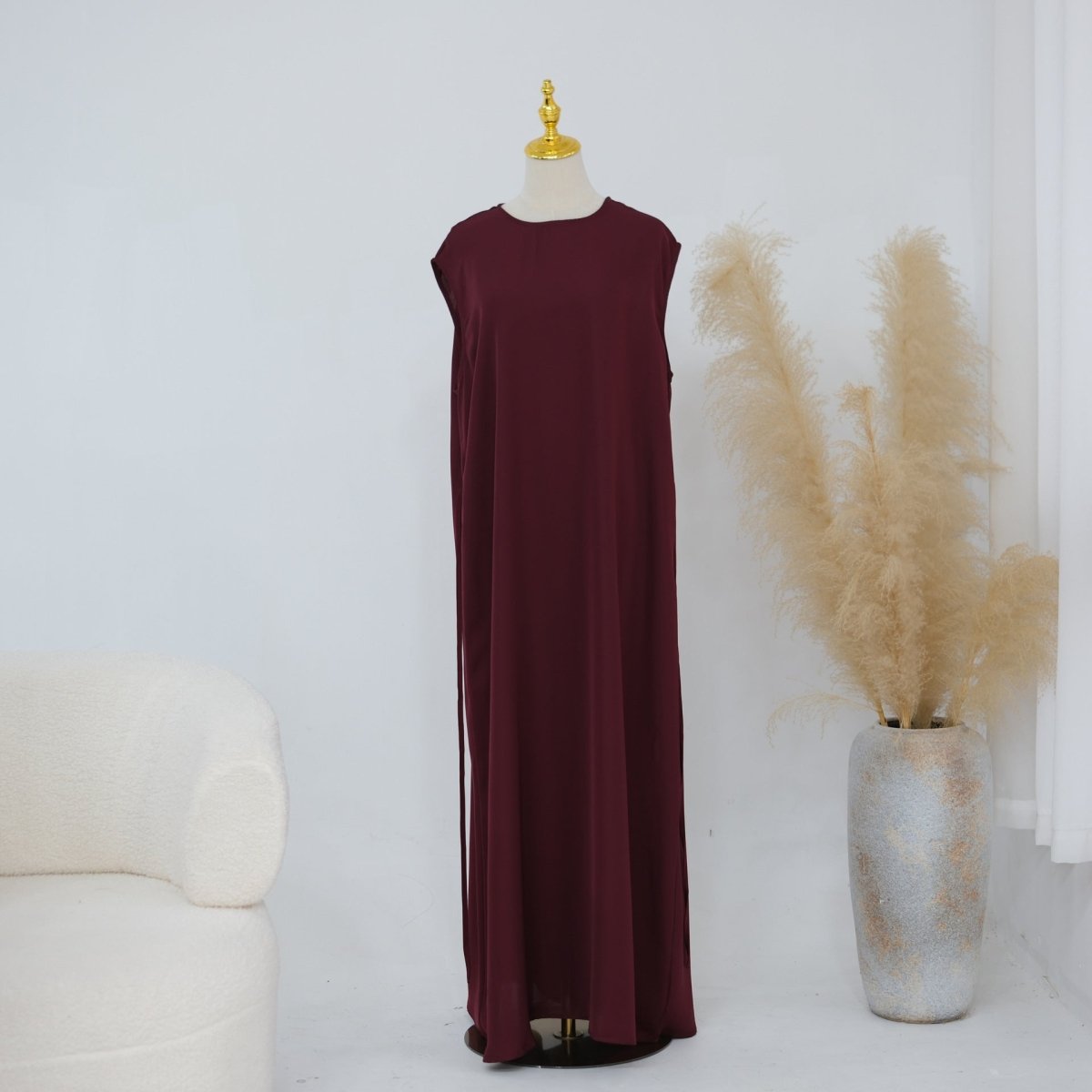 Lace-Trim Nida 3-Piece Abaya Set(MOA330) - Mariam's Collection