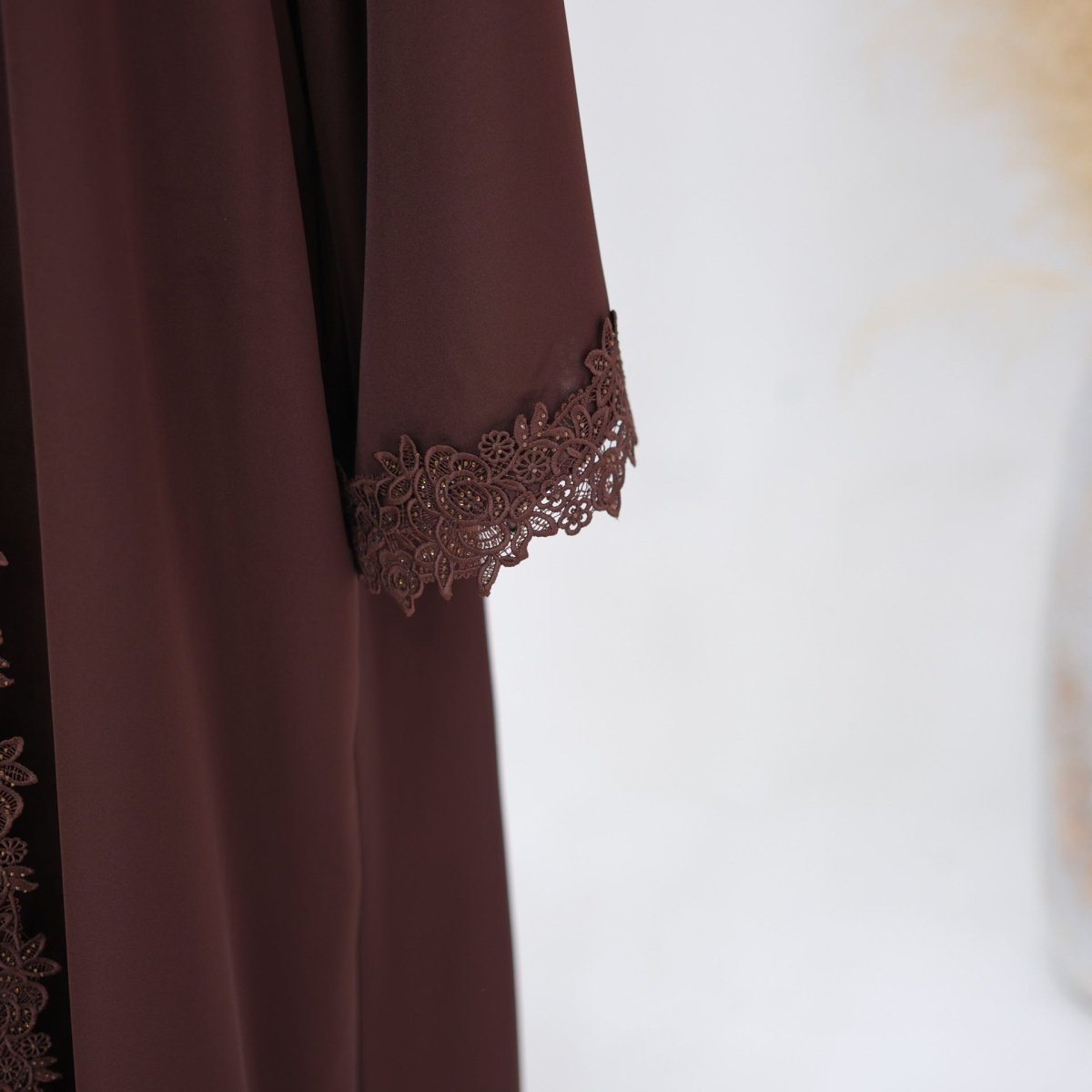 Lace-Trim Nida 3-Piece Abaya Set(MOA330) - Mariam's Collection