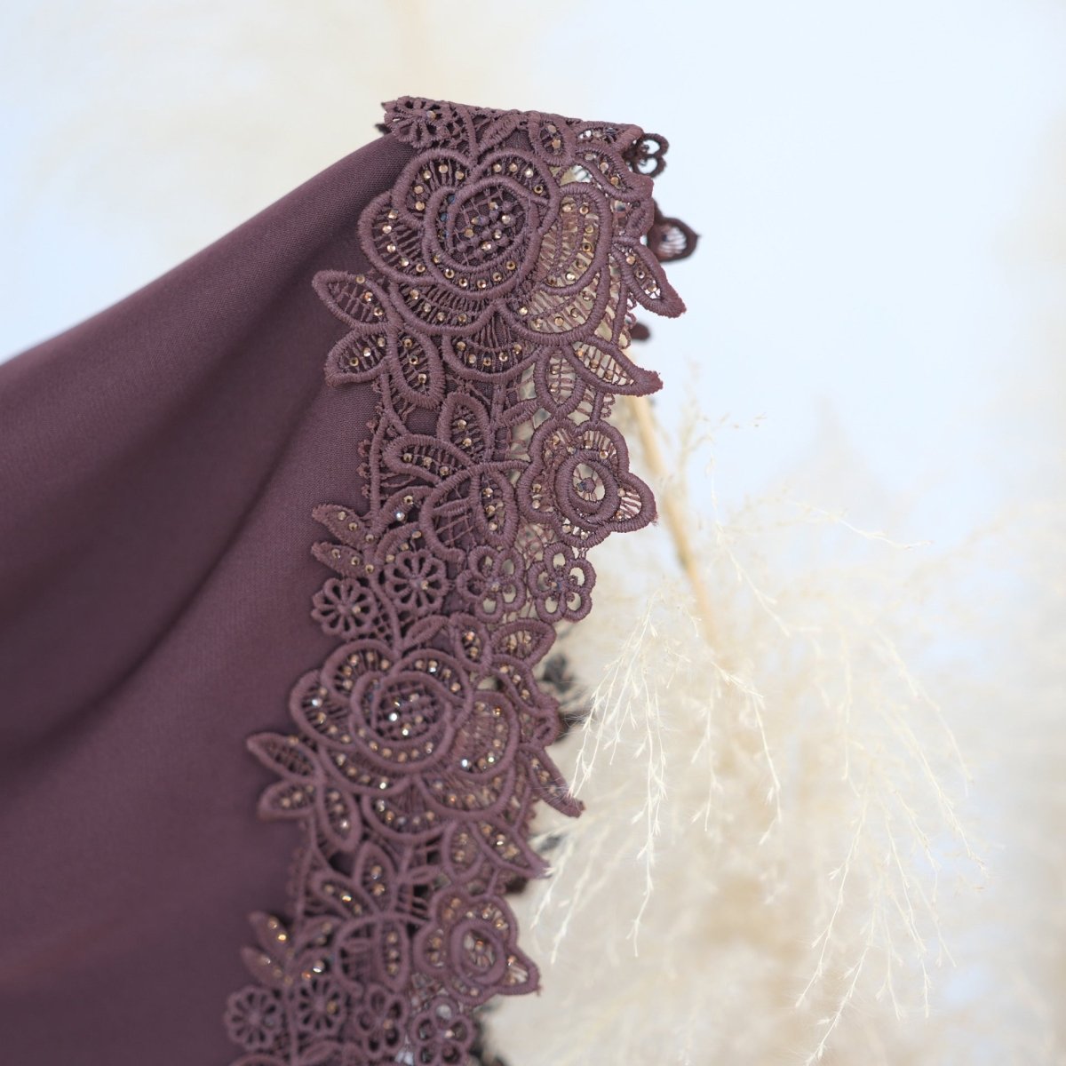 Lace-Trim Nida 3-Piece Abaya Set(MOA330) - Mariam's Collection