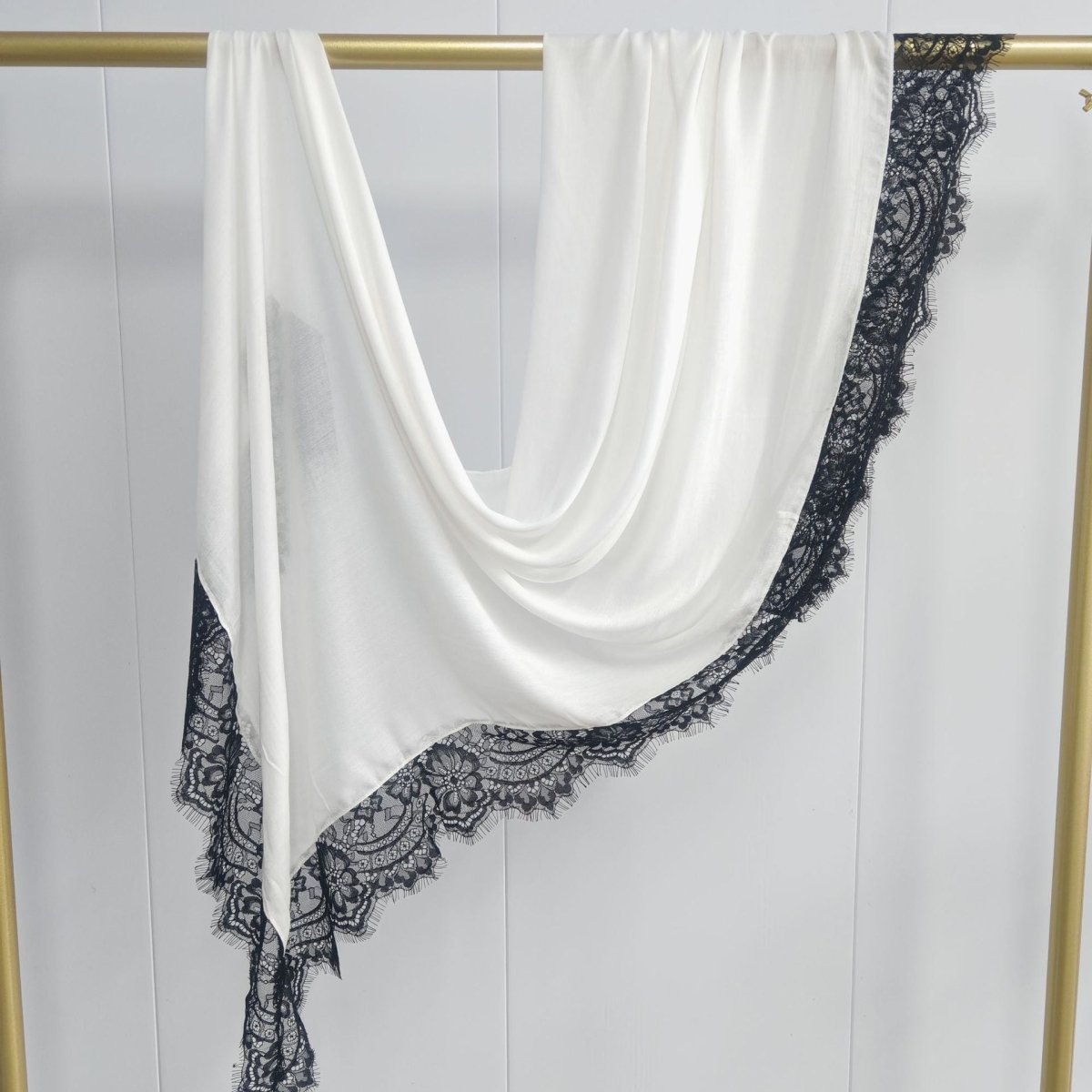 Lace Trim Rayon Hijab Scarf(MH211) - Mariam's Collection