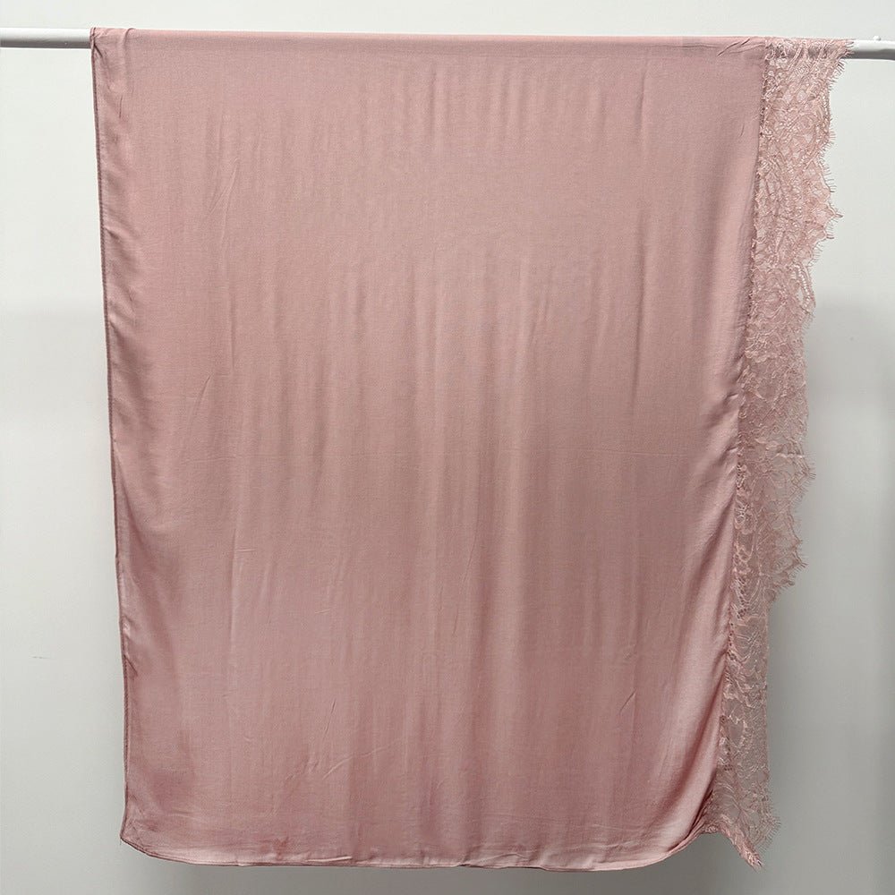 Lace Trim Rayon Hijab Scarf(MH211) - Mariam's Collection