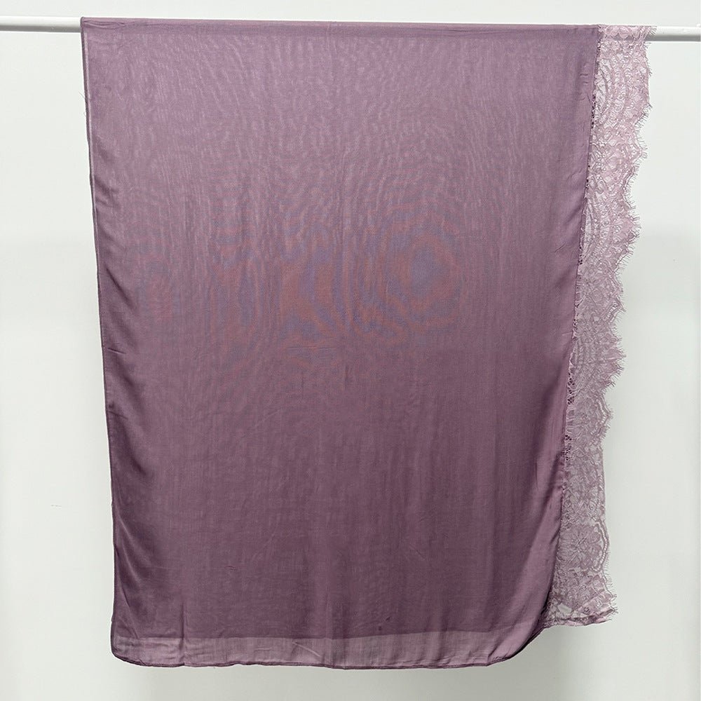 Lace Trim Rayon Hijab Scarf(MH211) - Mariam's Collection