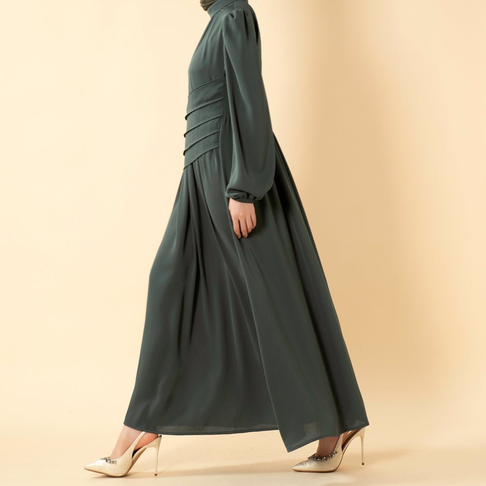Layered Waist Zoom Maxi Dress (MS451) - Mariam's Collection