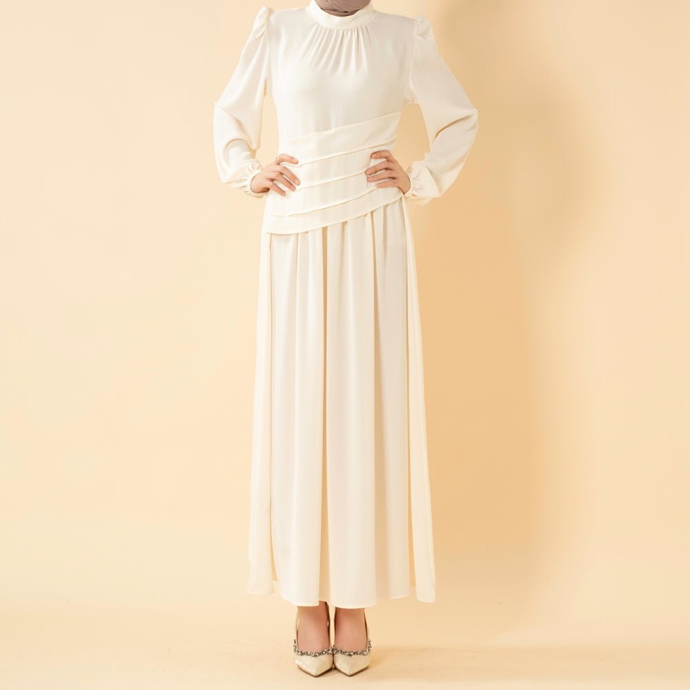 Layered Waist Zoom Maxi Dress (MS451) - Mariam's Collection