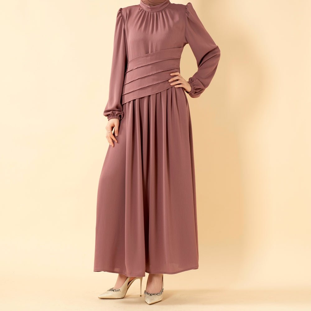 Layered Waist Zoom Maxi Dress (MS451) - Mariam's Collection