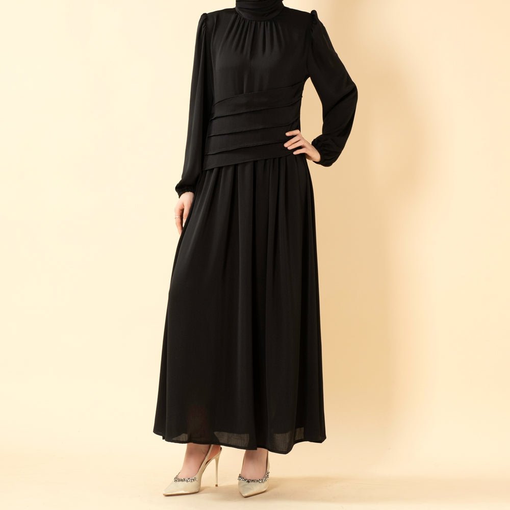 Layered Waist Zoom Maxi Dress (MS451) - Mariam's Collection