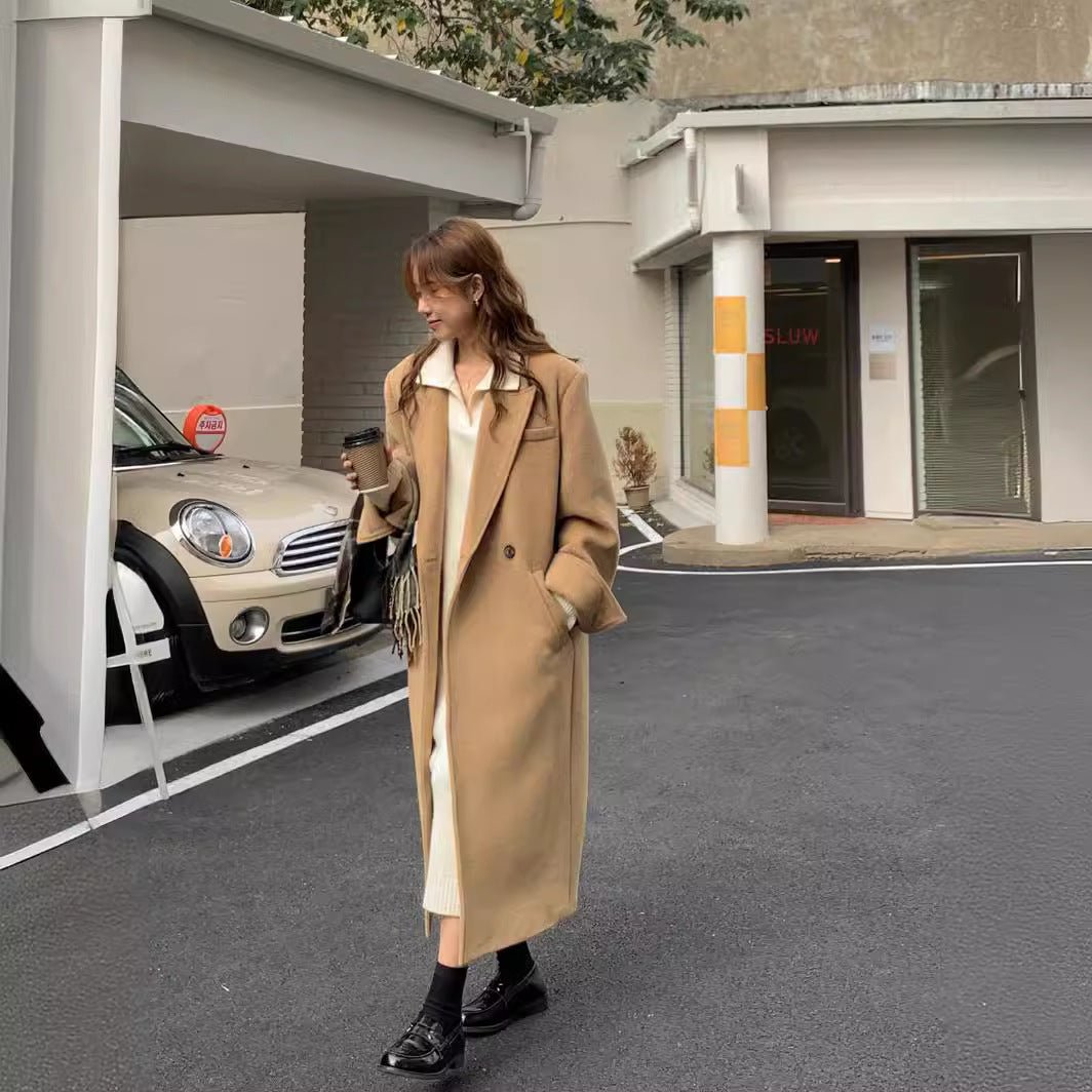 Lazy Style Polo Collar Knit Maxi Dress | Thick Sweater Base Layer Dress(MS157) - Mariam's Collection