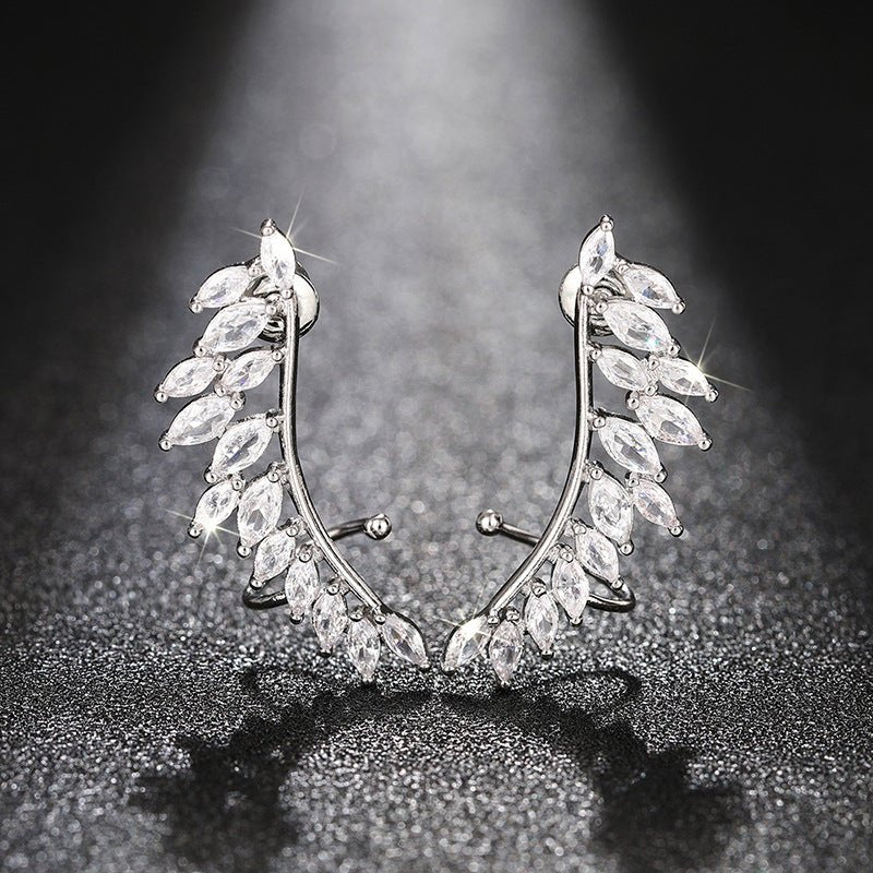 Leaf Wing Silhouette Stud Earrings(MAC443) - Mariam's Collection