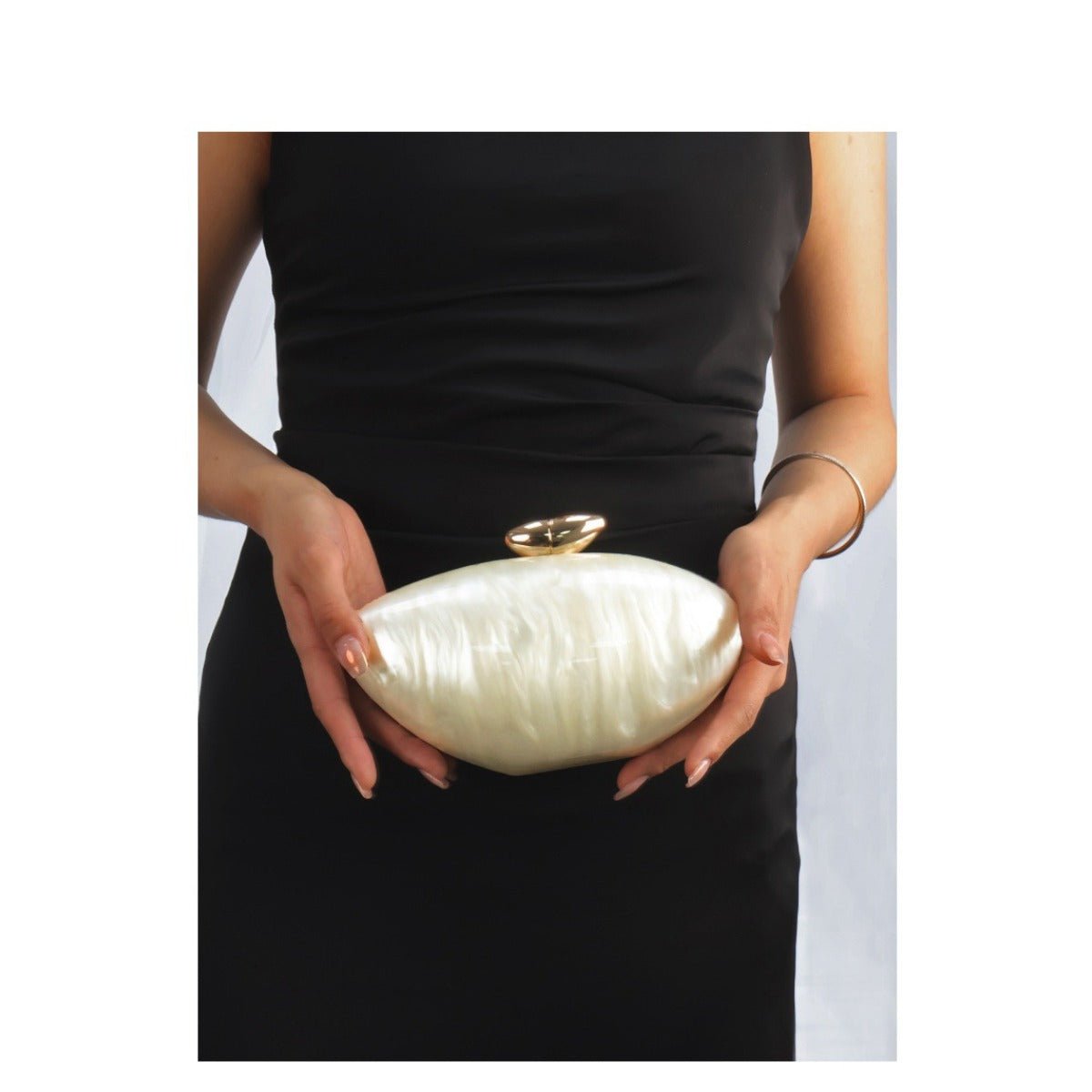 legant Marble Textured Pearlescent Bullet Acrylic Evening Clutch with Detachable Chain for Women(MAC256) - Mariam's Collection