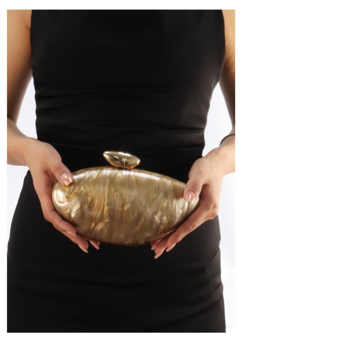 legant Marble Textured Pearlescent Bullet Acrylic Evening Clutch with Detachable Chain for Women(MAC256) - Mariam's Collection