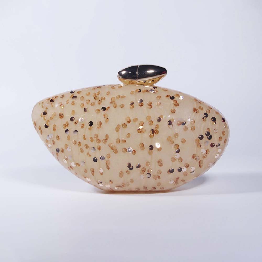 legant Marble Textured Pearlescent Bullet Acrylic Evening Clutch with Detachable Chain for Women(MAC256) - Mariam's Collection