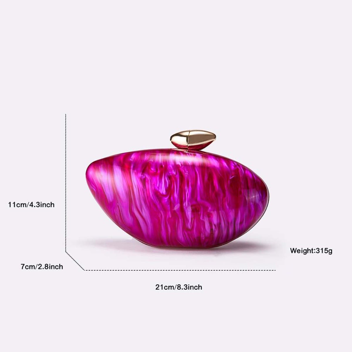 legant Marble Textured Pearlescent Bullet Acrylic Evening Clutch with Detachable Chain for Women(MAC256) - Mariam's Collection