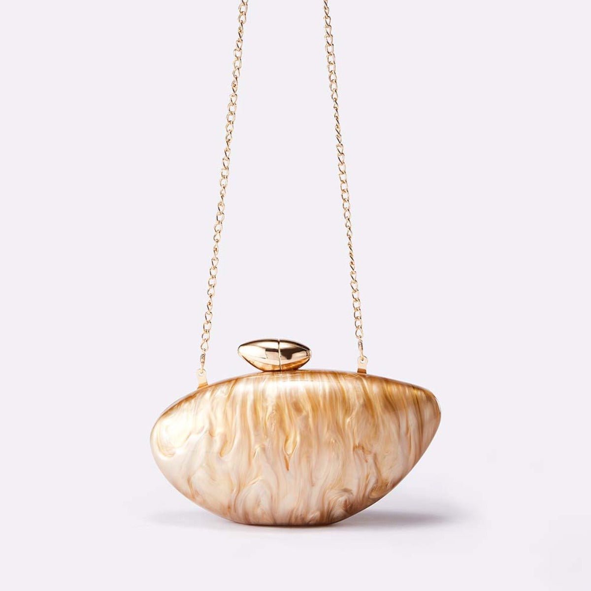 legant Marble Textured Pearlescent Bullet Acrylic Evening Clutch with Detachable Chain for Women(MAC256) - Mariam's Collection