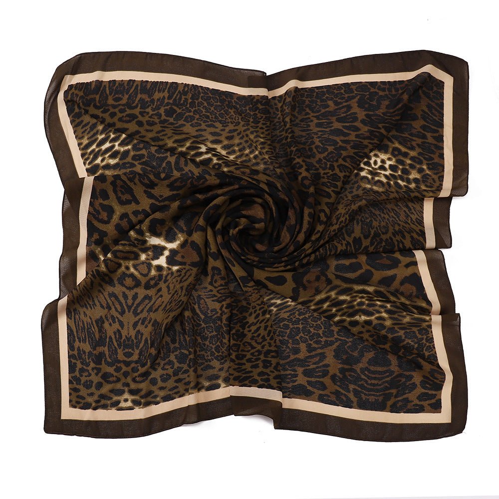 Leopard Print Square Scarf Hijab (MH182) - Mariam's Collection