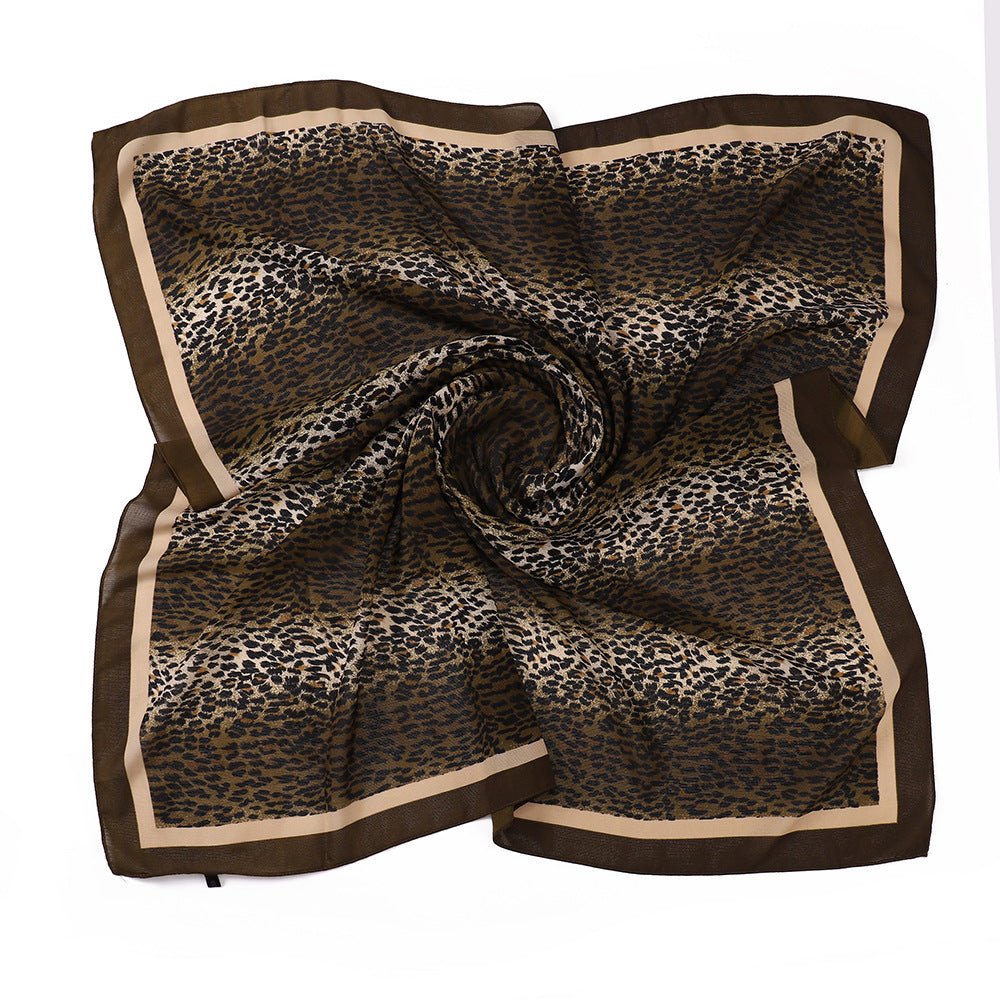 Leopard Print Square Scarf Hijab (MH182) - Mariam's Collection